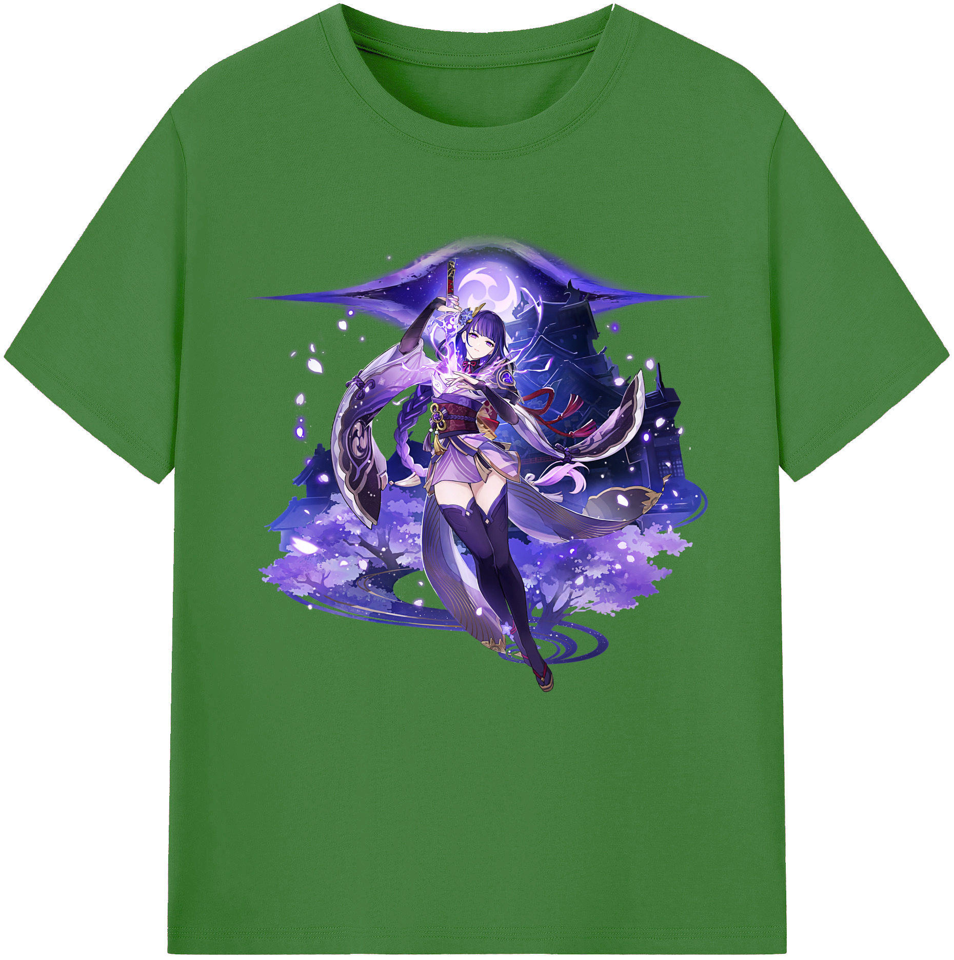 げんし神 雷電将軍 らいでんしょうぐん genshin Raiden Shogun レディースカジュアルプリントTシャツ（綿100％）